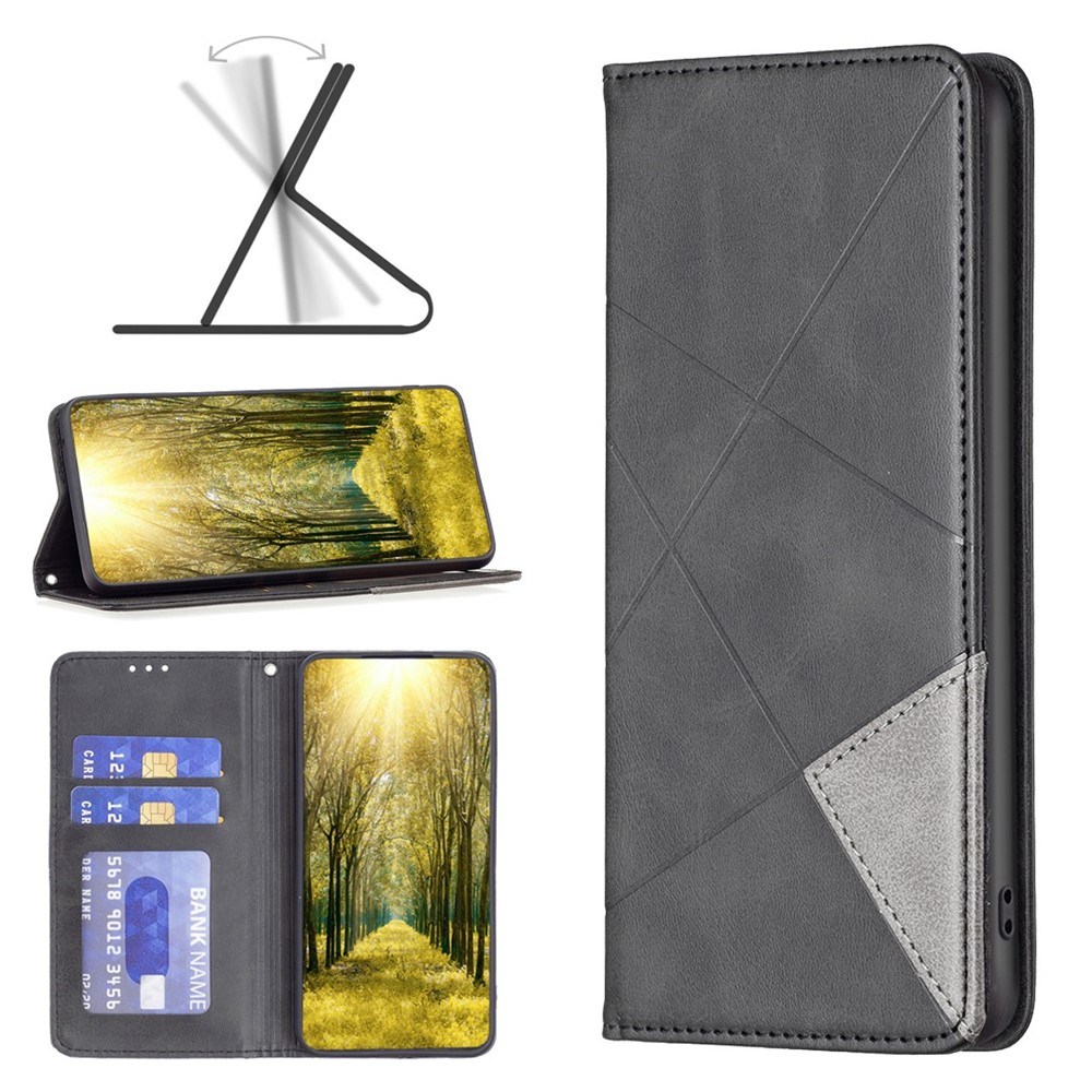 BF Imprinting Pattern Series-1 for Xiaomi Redmi 10 5G/Redmi Note 11E Imprinted Pattern PU Leather Card Holder Stand Phone Case - Black-9