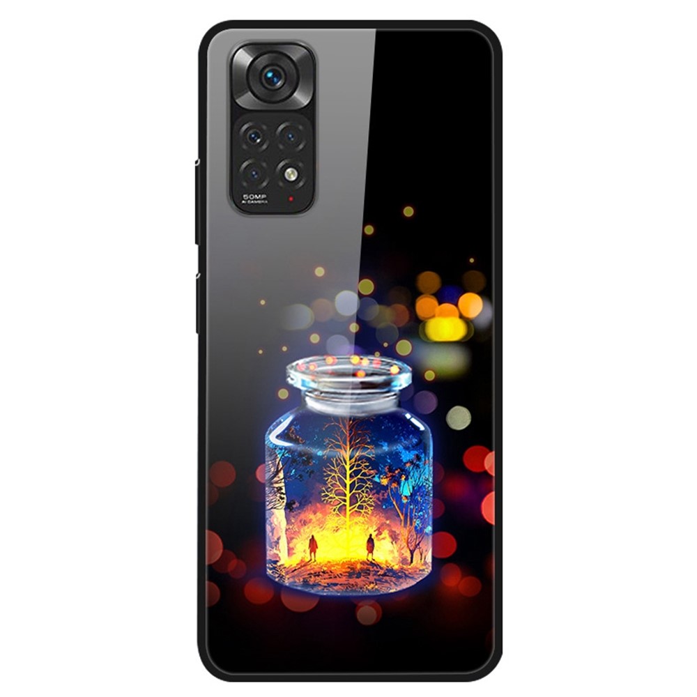 For Xiaomi Redmi Note 11 Pro 4G (MediaTek)/Note 11 Pro 5G (Qualcomm) Pattern Printing Design Phone Case Hard PC Tempered Glass Back + Soft TPU Shock Absorption Protective Cover - Wishing Bottle-1