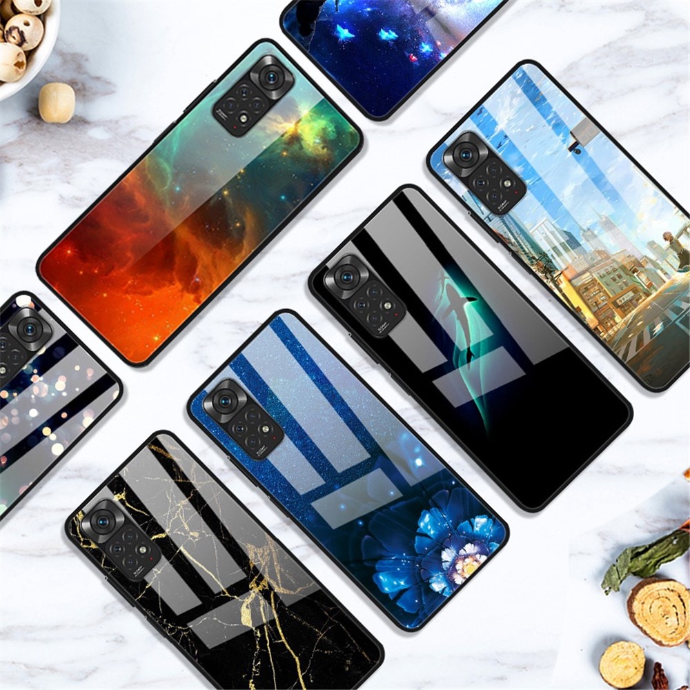 For Xiaomi Redmi Note 11 Pro 4G (MediaTek)/Note 11 Pro 5G (Qualcomm) Pattern Printing Design Phone Case Hard PC Tempered Glass Back + Soft TPU Shock Absorption Protective Cover - Wishing Bottle-2