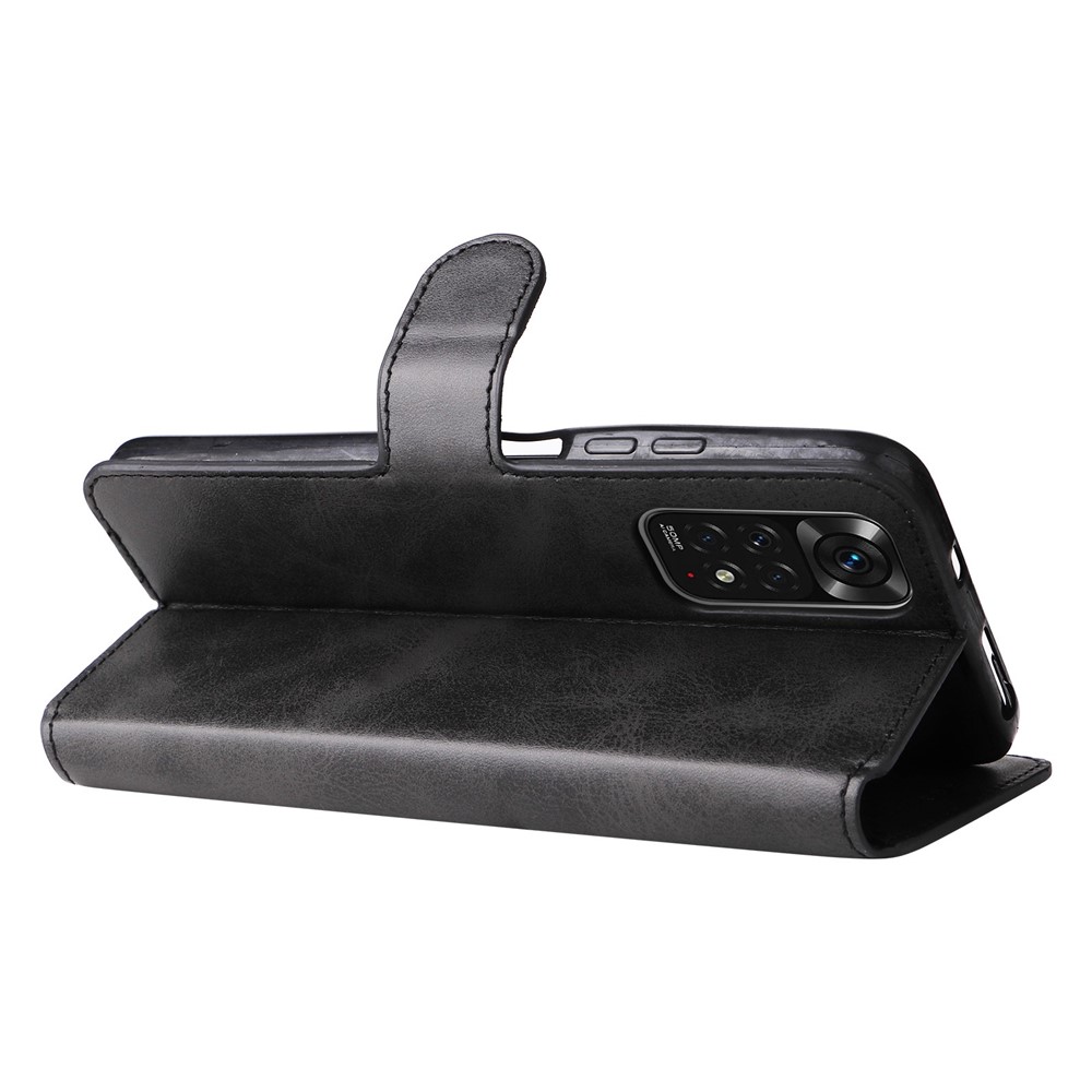 For Xiaomi Redmi Note 11 4G (Qualcomm)/Note 11S 4G PU Leather Magnetic Clasp Shockproof Cover Wallet Stand Phone Case - Black-3