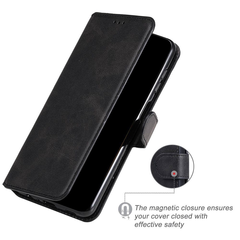 For Xiaomi Redmi Note 11 4G (Qualcomm)/Note 11S 4G PU Leather Magnetic Clasp Shockproof Cover Wallet Stand Phone Case - Black-5