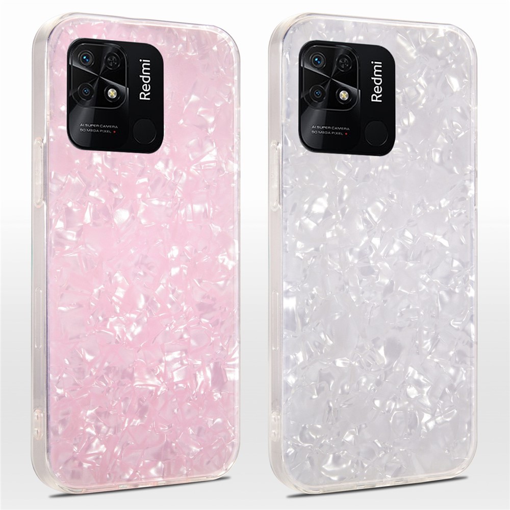 IPAKY for Xiaomi Redmi 10C/Redmi 10 (India) IMD Anti-Yellow Slim Case Shockproof Acrylic Rear Panel + Soft TPU Frame Cover - Pink-8