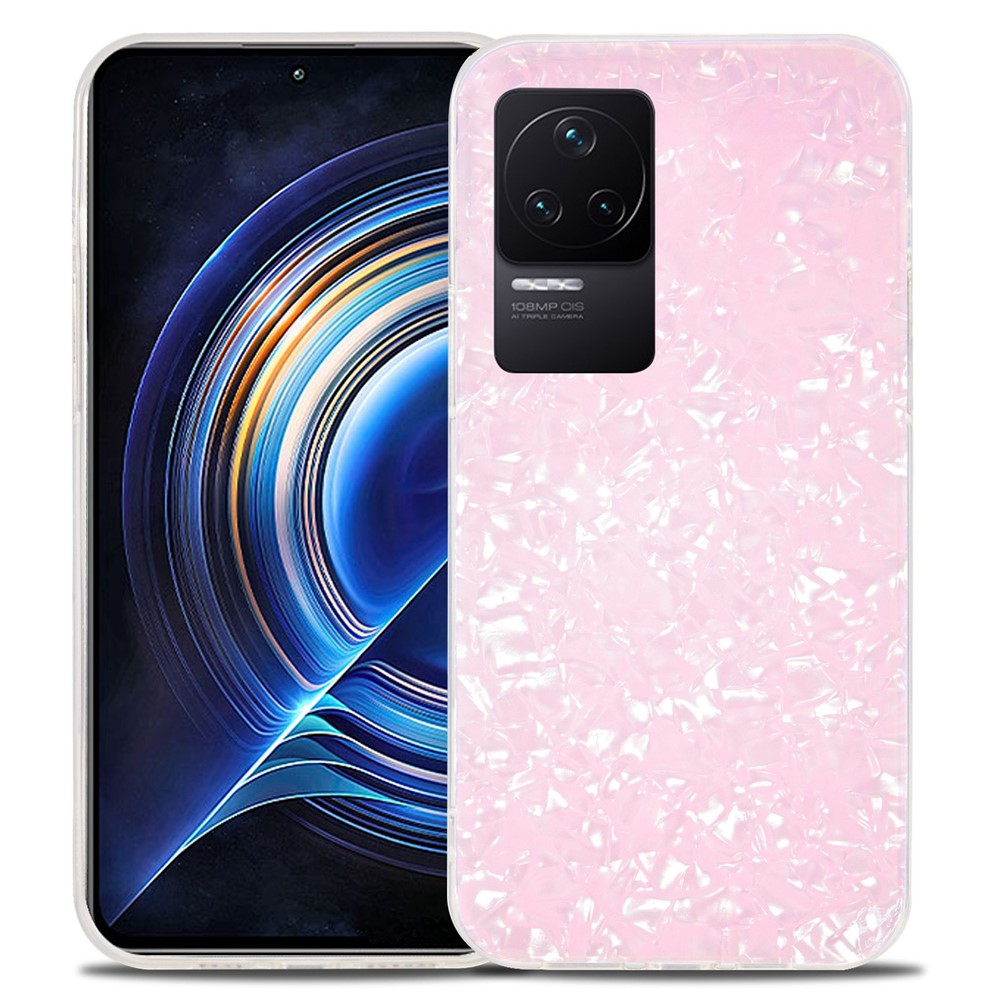 IPAKY for Xiaomi Redmi K50/50 Pro Hard Acrylic Back + Soft TPU Case Shockproof High Impact IMD Cover - Pink-1