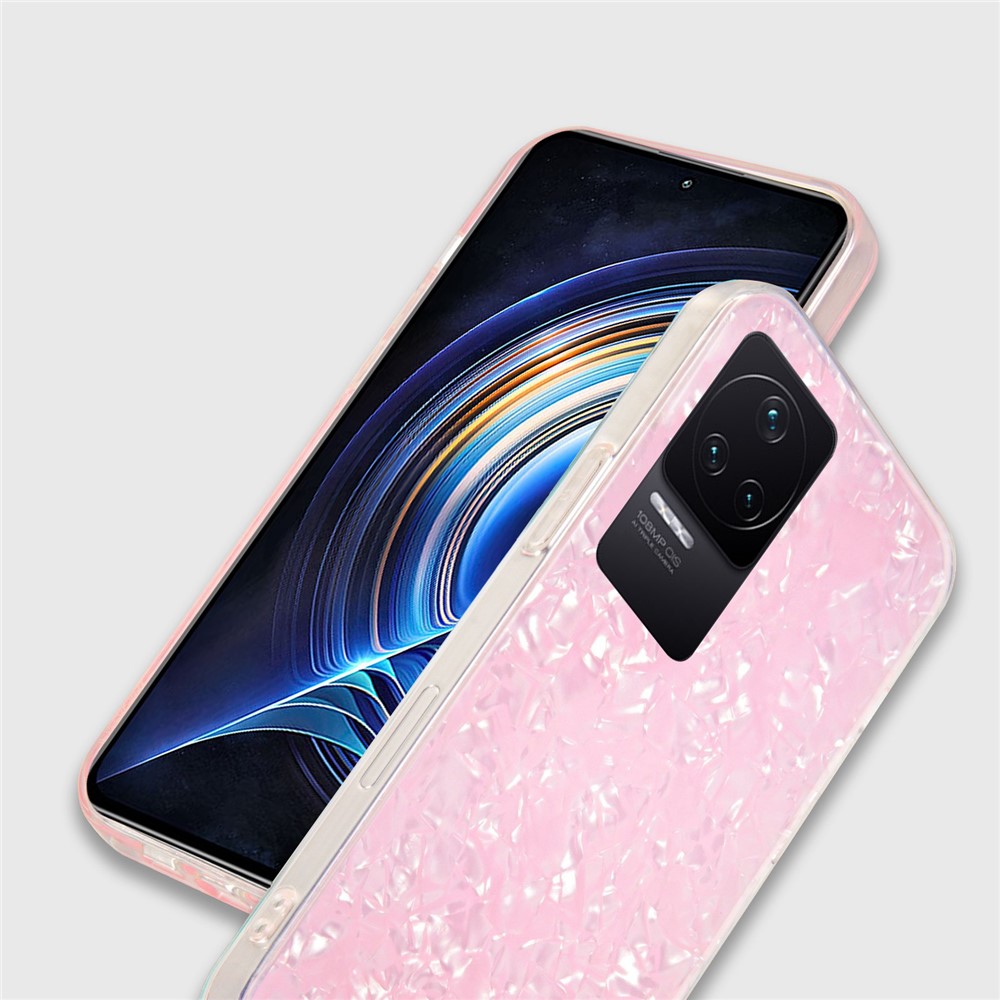 IPAKY for Xiaomi Redmi K50/50 Pro Hard Acrylic Back + Soft TPU Case Shockproof High Impact IMD Cover - Pink-4