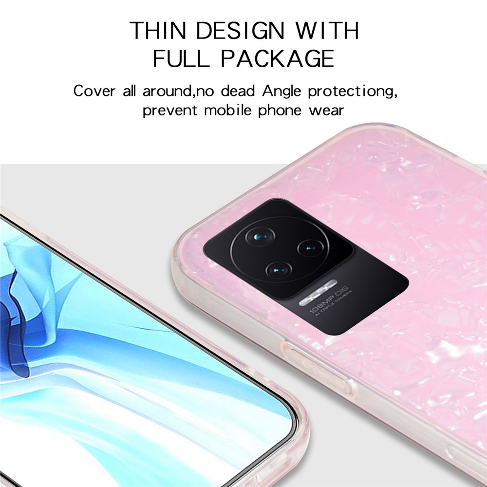 IPAKY for Xiaomi Redmi K50/50 Pro Hard Acrylic Back + Soft TPU Case Shockproof High Impact IMD Cover - Pink-6