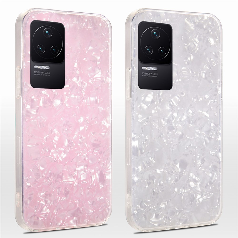 IPAKY for Xiaomi Redmi K50/50 Pro Hard Acrylic Back + Soft TPU Case Shockproof High Impact IMD Cover - Pink-8