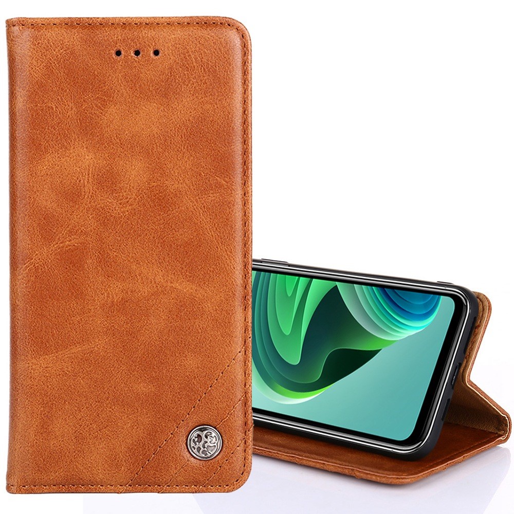 For Xiaomi Redmi Note 11E 5G/Redmi 10 5G Triangle Stitching Line PU Leather Full Protection Case Stand Wallet Phone Cover - Brown-4