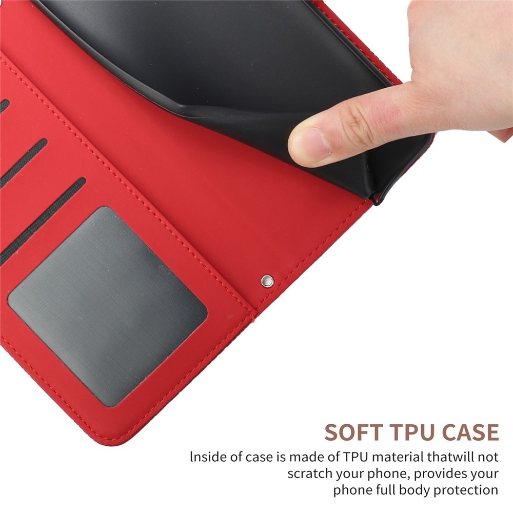 For Xiaomi Redmi Note 11 Pro 4G (MediaTek)/Note 11 Pro 5G (Qualcomm) Imprinted Butterfly Flowers Pattern PU Leather Wallet Case Flip Stand Protective Phone Cover with Shoulder Strap - Red-4