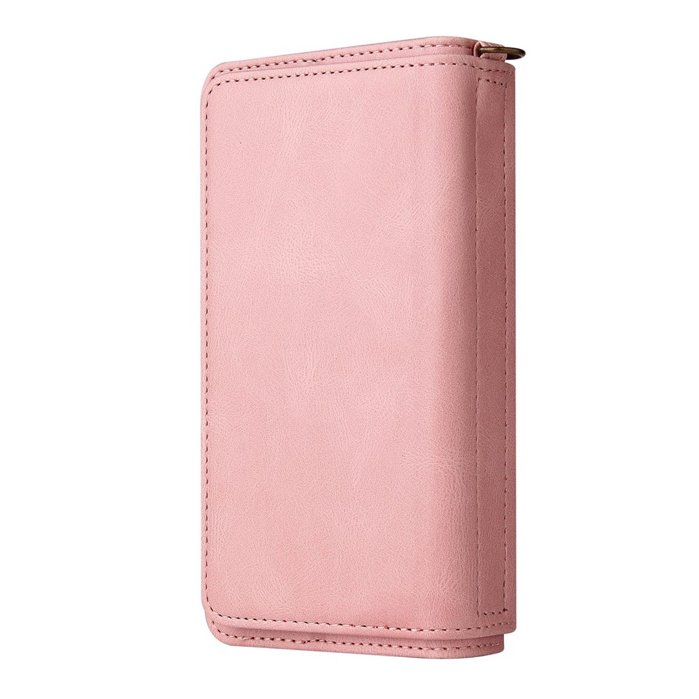 For Xiaomi 12/12X KT Multi-functional Series-2 Multiple Card Slots Protective Phone Case PU Leather + TPU Zipper Pocket Cover - Pink-12