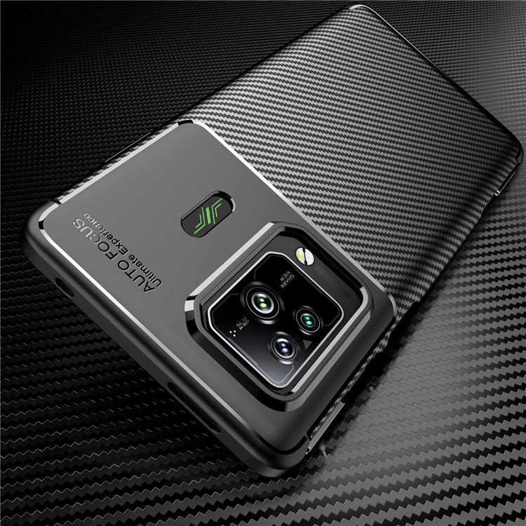 For Xiaomi Black Shark 5/5 Pro Carbon Fiber Texture Phone Case Flexible TPU Anti-Scratch Fingerprint Resistant Protective Cover - Black-4