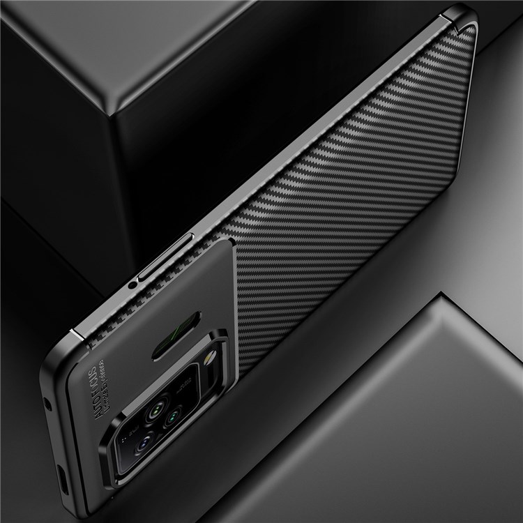 For Xiaomi Black Shark 5/5 Pro Carbon Fiber Texture Phone Case Flexible TPU Anti-Scratch Fingerprint Resistant Protective Cover - Black-6
