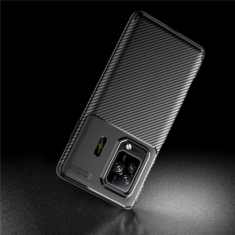For Xiaomi Black Shark 5/5 Pro Carbon Fiber Texture Phone Case Flexible TPU Anti-Scratch Fingerprint Resistant Protective Cover - Black-8