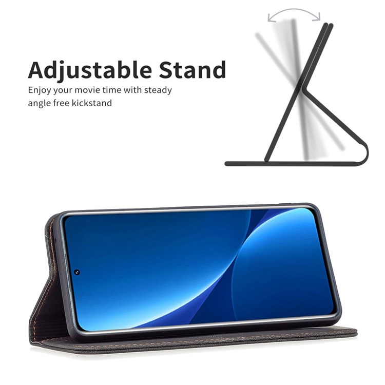 BINFEN COLOR BF Leather Case Series-5 for Xiaomi Poco M4 Pro 4G, 08 RFID Blocking PU Leather Phone Cover Magnetic Auto-absorbed Stand Wallet Protective Case - Black-2