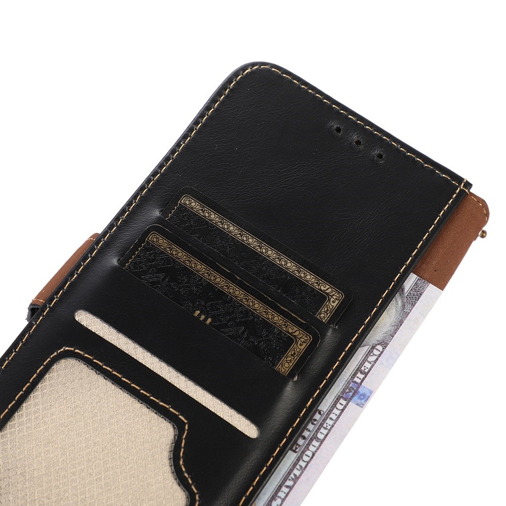 For Xiaomi Poco M4 Pro 4G Wear-resistant Genuine Cowhide Leather Shell Crazy Horse Texture Wallet RFID Blocking Stand Phone Case - Black-6