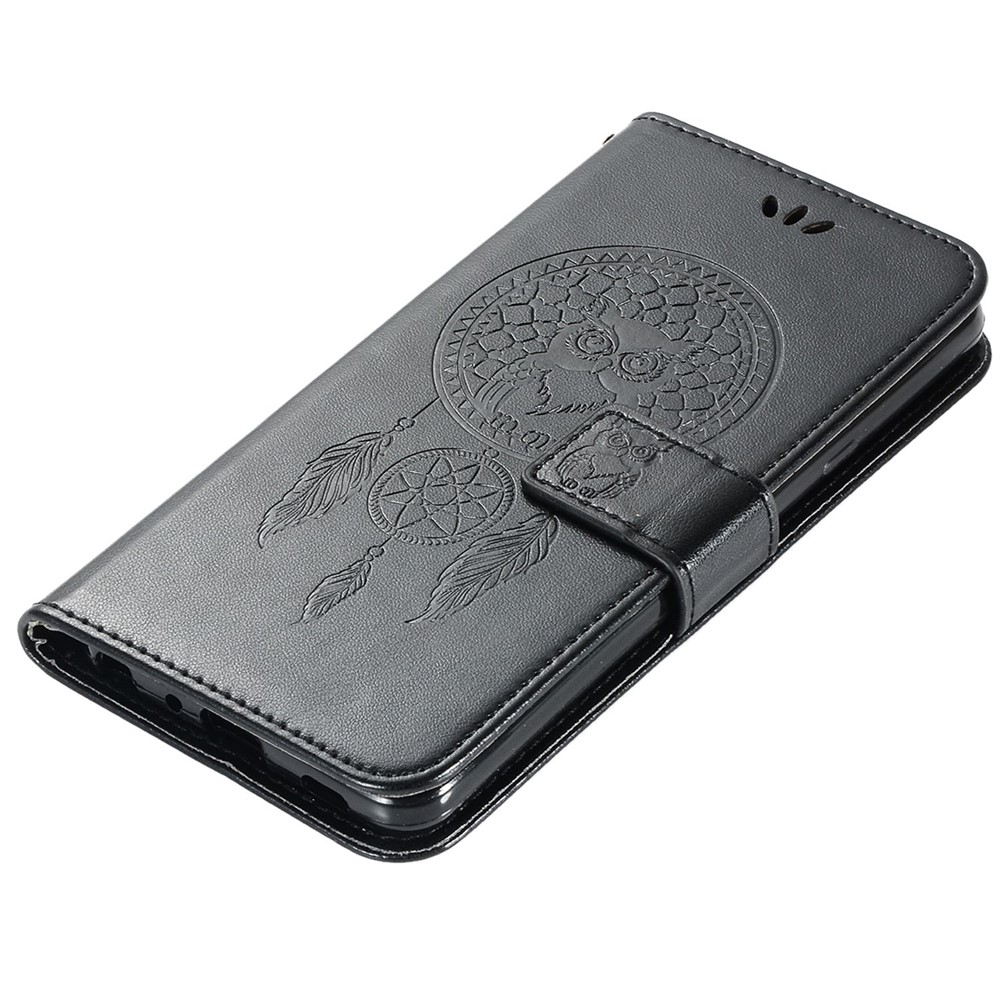 For Xiaomi Redmi 10A Wallet Style Imprinting Owl Dream Catcher Cover Stand Leather Well-protected Phone Case with Strap - Black-6