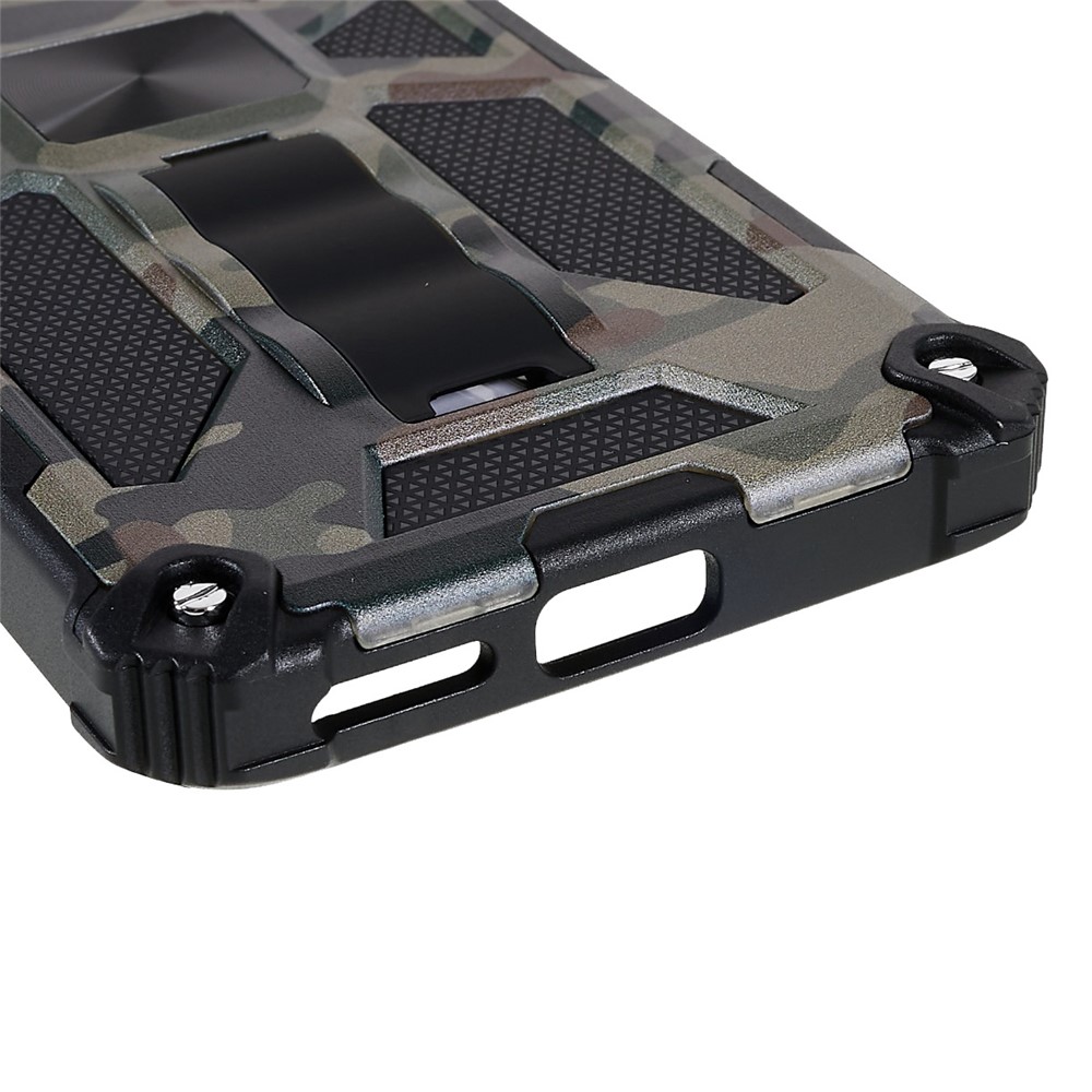 For Xiaomi Poco X4 Pro 5G Shockproof Military Sturdy Kickstand Case Camouflage Pattern Well-protected PC + TPU Shell - Army Green-5