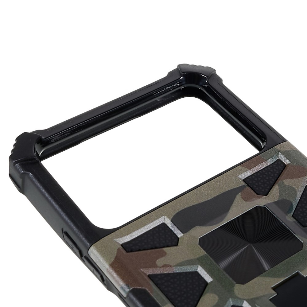 For Xiaomi Poco X4 Pro 5G Shockproof Military Sturdy Kickstand Case Camouflage Pattern Well-protected PC + TPU Shell - Army Green-6
