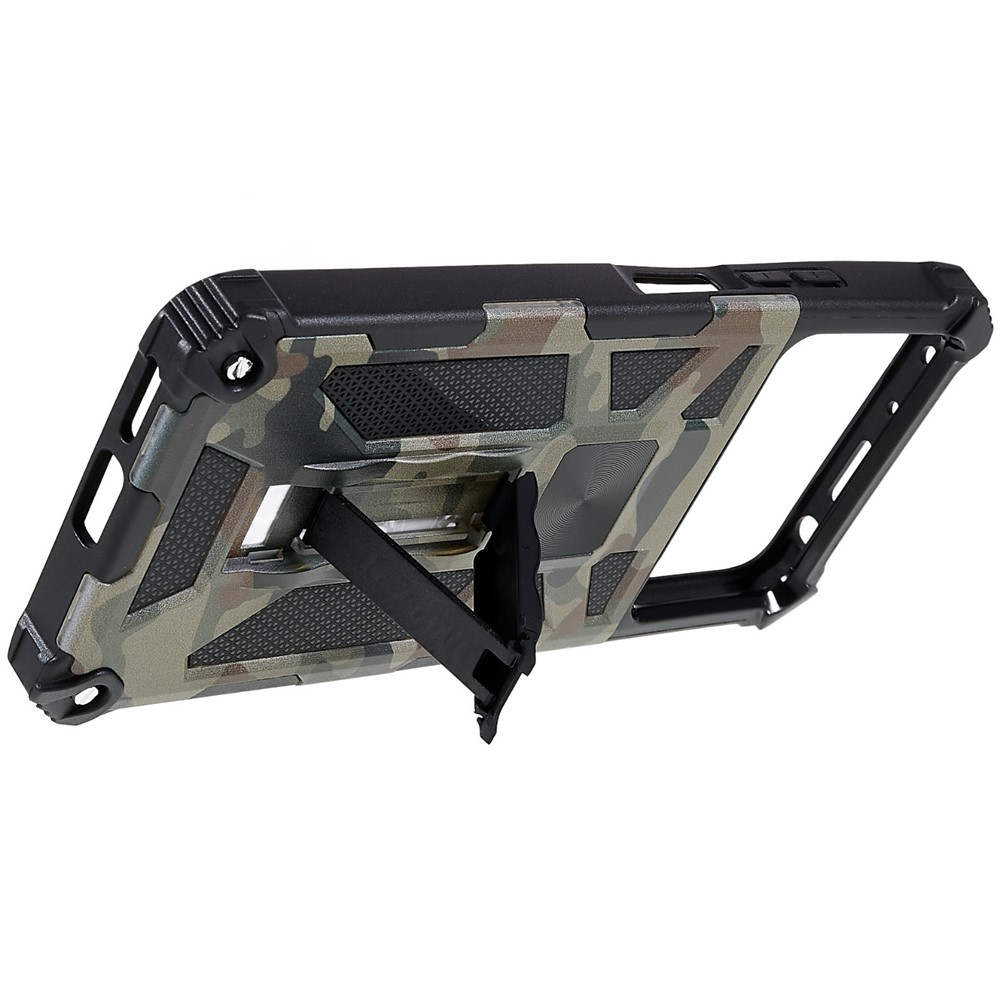 For Xiaomi Poco X4 Pro 5G Shockproof Military Sturdy Kickstand Case Camouflage Pattern Well-protected PC + TPU Shell - Army Green-7