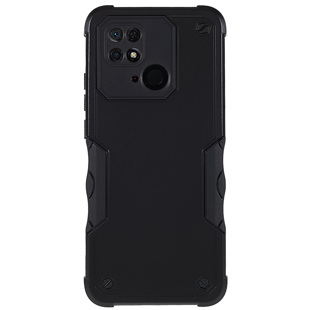 Para Xiaomi Redmi 10c Grade Militar de Caixa Militar TPU Hard PC Hard PC Caso de Serviço Pesado Não Deslizamento - Preto