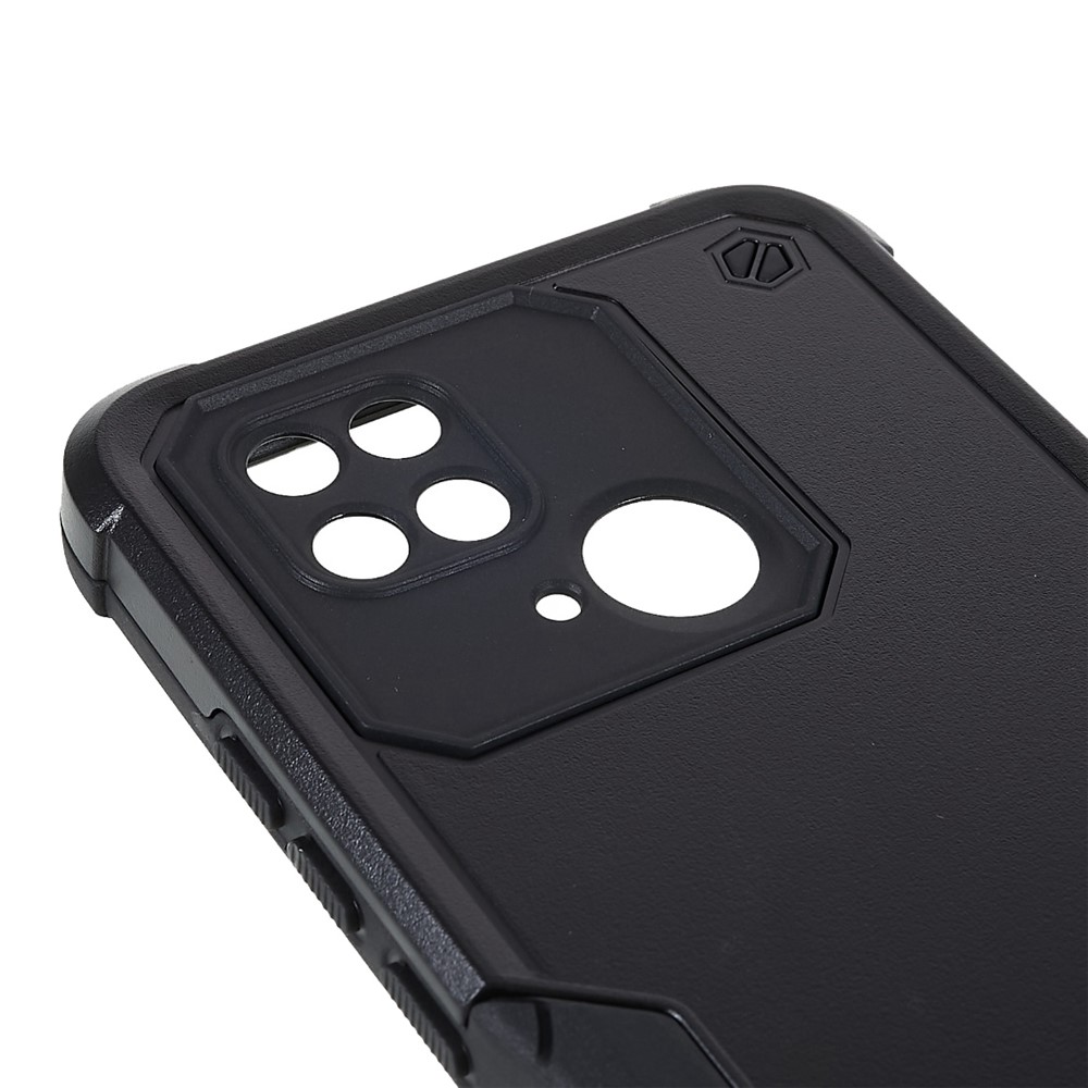 Para Xiaomi Redmi 10C Grado Militar a Prueba de Choque Soft TPU PC Hard PC Hard Terry No-slip Teléfono Cubierta - Negro