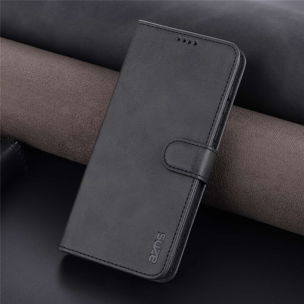 AZNS For Xiaomi Poco X4 Pro 5G PU Leather Wallet Flip Case Shockproof TPU Inner Shell Folio Stand View Bookstyle Cover - Black-6