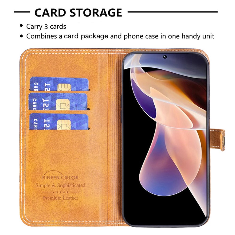 BINFEN COLOR for Xiaomi Redmi Note 9 (MTK Helio G85)/Redmi 10X 4G BF Leather Series-8 Anti-fall Full Protection Card Slots 12 Style Cover Splicing Lines Leather Phone Case with Stand - Black-3