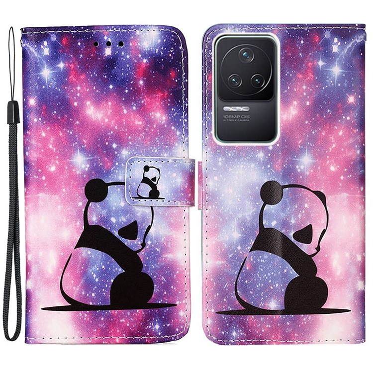 YB Pattern Printing Leather Series-4 for Xiaomi Redmi K50/K50 Pro Stand Design Magnetic Anti-scratch PU Leather Cover Wallet Mobile Phone Case - Baby Panda-1