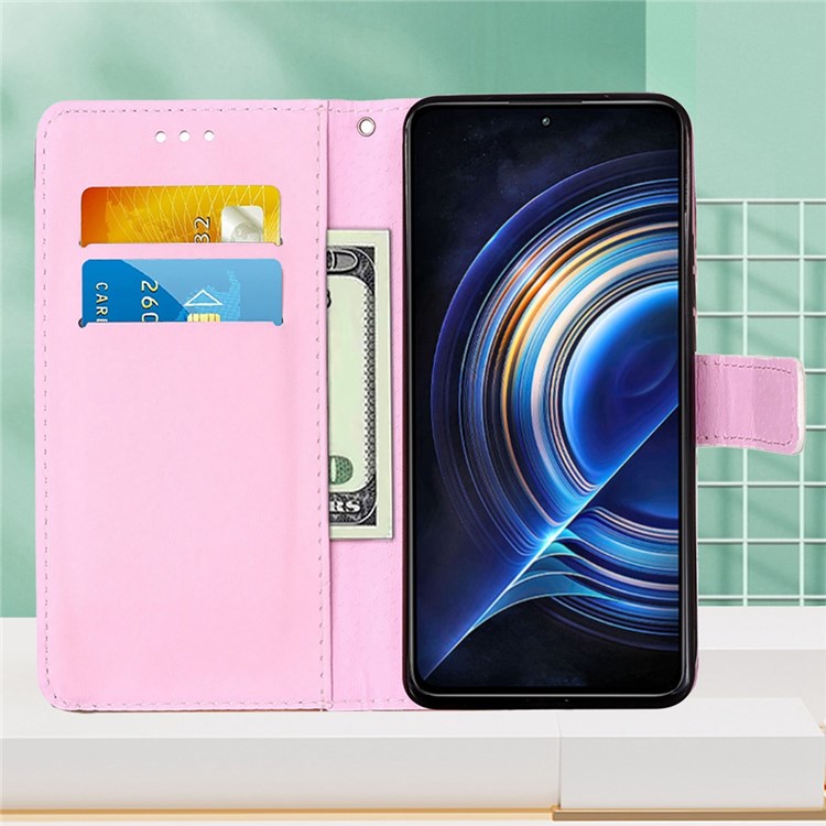 YB Pattern Printing Leather Series-4 for Xiaomi Redmi K50/K50 Pro Stand Design Magnetic Anti-scratch PU Leather Cover Wallet Mobile Phone Case - Baby Panda-2