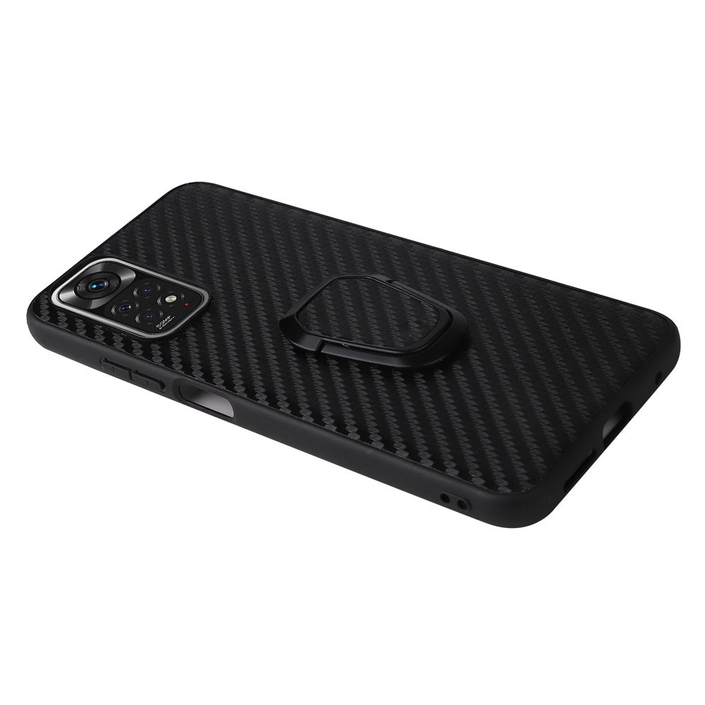 For Xiaomi Redmi Note 11 4G (Qualcomm)/Note 11S 4G Cell Phone Case PU Leather Coated TPU + PC Protector with Ring Kickstand - Marble Texture-5