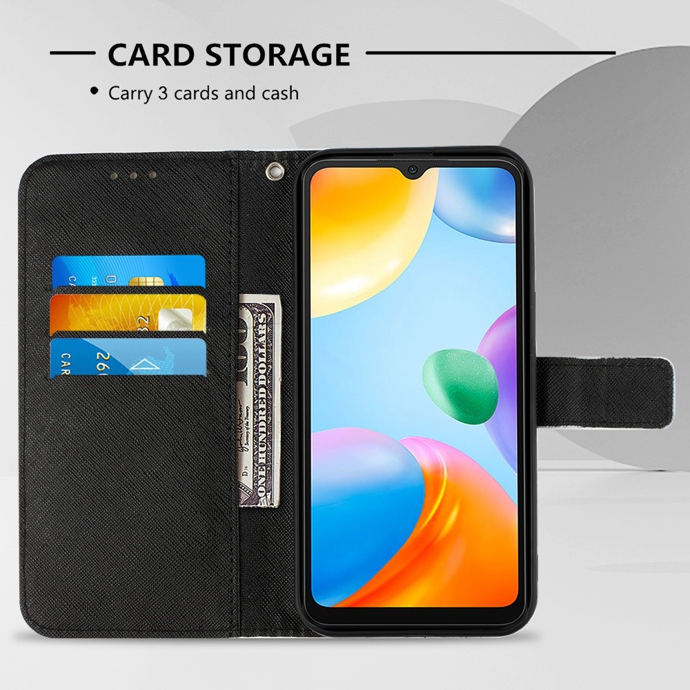 For Xiaomi Redmi 10C 4G/Redmi 10 (India) YB Pattern Printing Leather Series-2 Anti-scratch Drop-proof 3D Pattern Stand PU Leather Case Shell with Wallet - Skull-3
