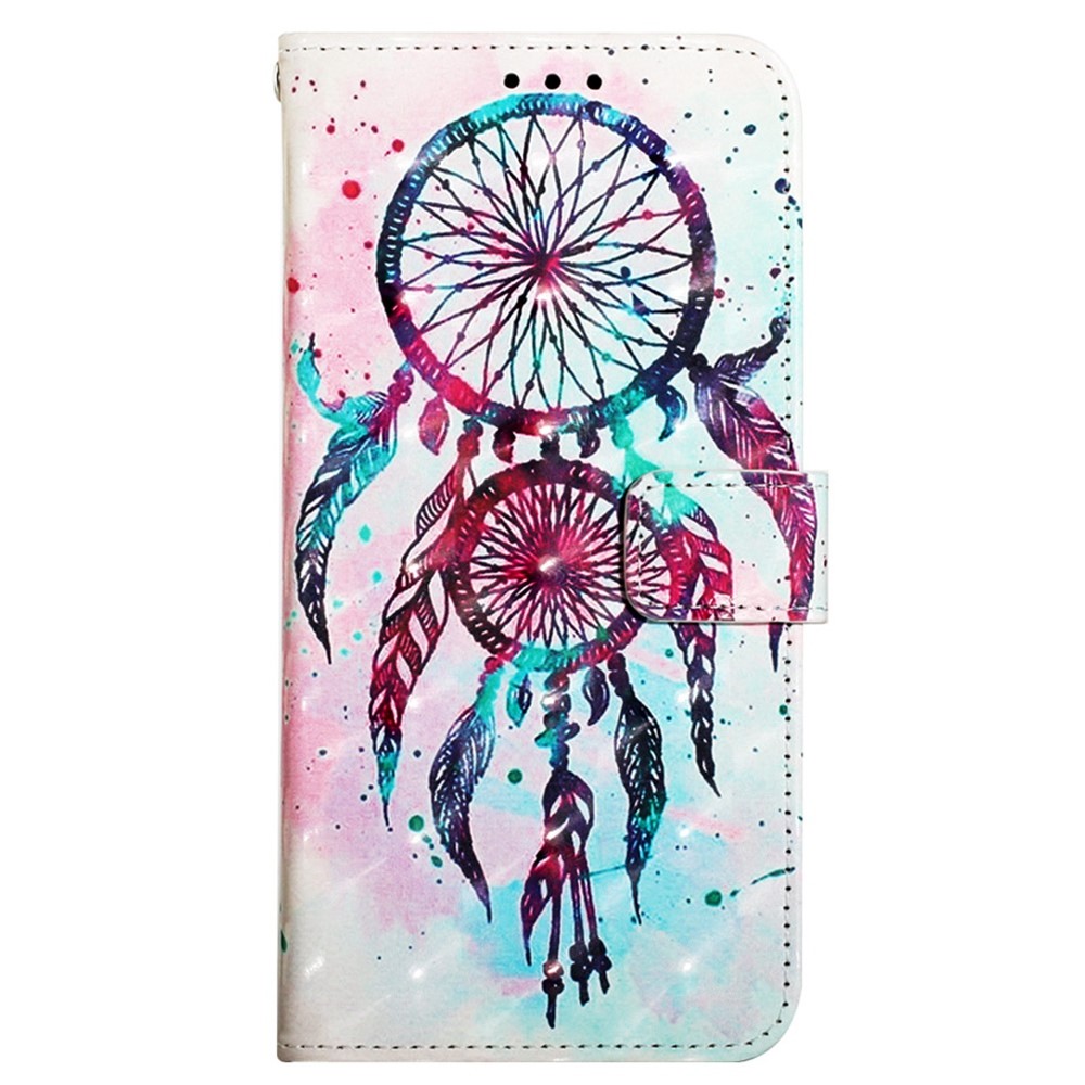For Xiaomi Redmi K50/K50 Pro YB Pattern Printing Leather Series-2 Anti-drop 3D Pattern PU Leather Case Stand All-inclusive Protection Shell with Wallet - Colorful Wind Chime-8