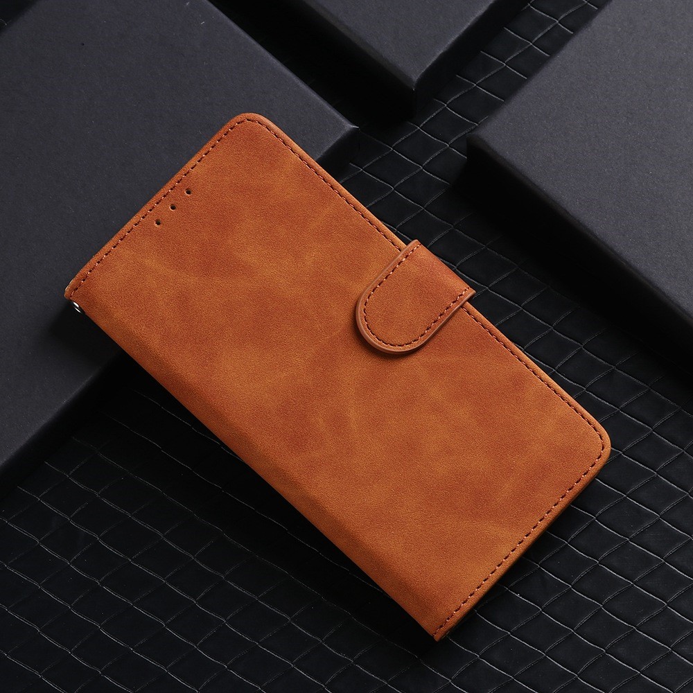 Für Xiaomi 12 Lite Anti-scratch PU Leder Brieftasche Telefon Hülle Magnetische Schließung Haut-touch Feeling Schockdicht Flip Cover - Braun