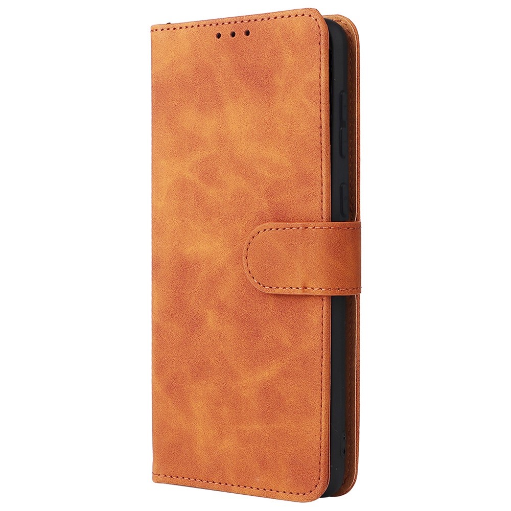 For Xiaomi 12 Lite Anti-scratch PU Leather Wallet Phone Case Stand Magnetic Closure Skin-touch Feeling Shockproof Flip Cover - Brown-7