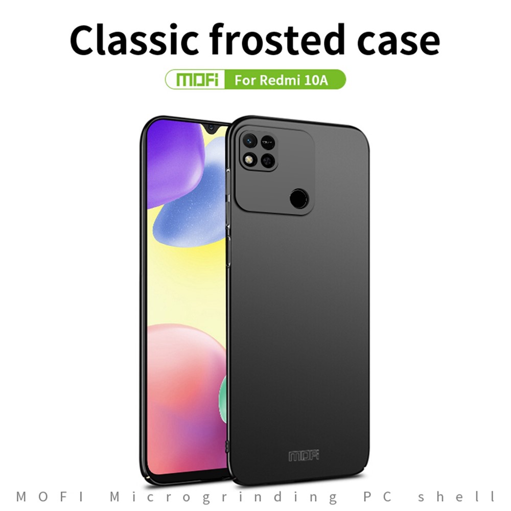 MOFI JK PC Series-1 Shield for Xiaomi Redmi 10A Matte Surface Hard PC Cover Anti-scratch Camera Protection Case with Strap - Black-2