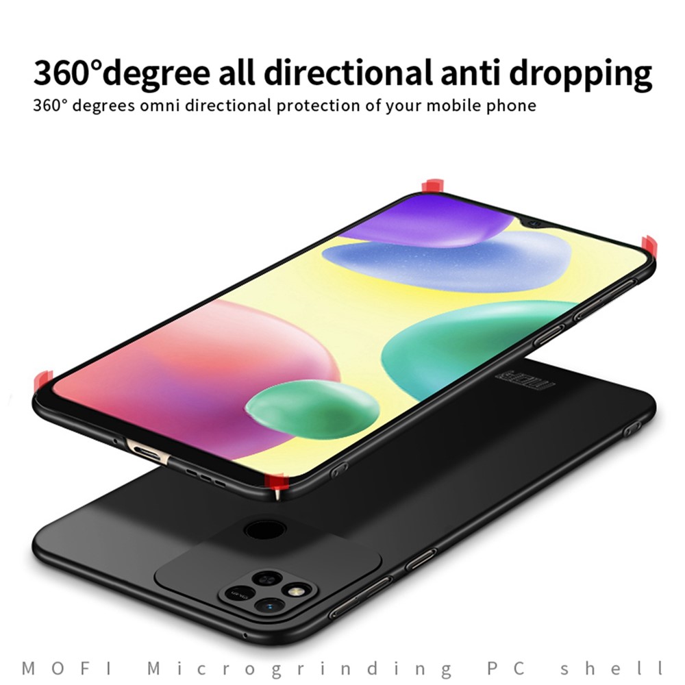MOFI JK PC Series-1 Shield for Xiaomi Redmi 10A Matte Surface Hard PC Cover Anti-scratch Camera Protection Case with Strap - Black-6