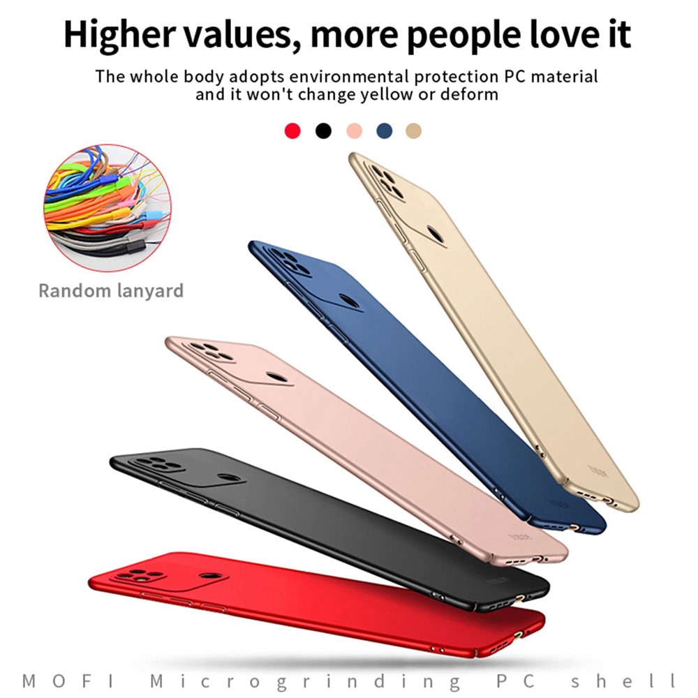 MOFI JK PC Series-1 Shield for Xiaomi Redmi 10A Matte Surface Hard PC Cover Anti-scratch Camera Protection Case with Strap - Black-9