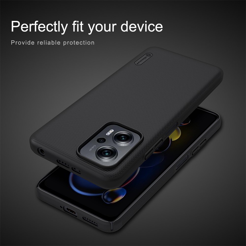 NILLKIN for Xiaomi Redmi Note 11T Pro 5G/Note 11T Pro+ 5G Frosted Shield Case Scratch-Resistant Hard PC Matte Cover - Black-10