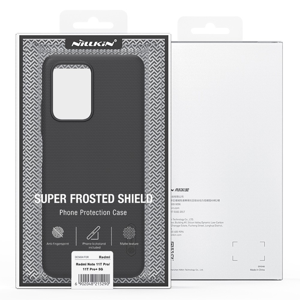 NILLKIN for Xiaomi Redmi Note 11T Pro 5G/Note 11T Pro+ 5G Frosted Shield Case Scratch-Resistant Hard PC Matte Cover - Black-16
