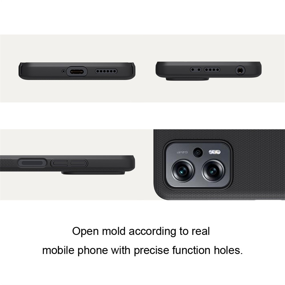 NILLKIN for Xiaomi Redmi Note 11T Pro 5G/Note 11T Pro+ 5G Frosted Shield Case Scratch-Resistant Hard PC Matte Cover - Black-6
