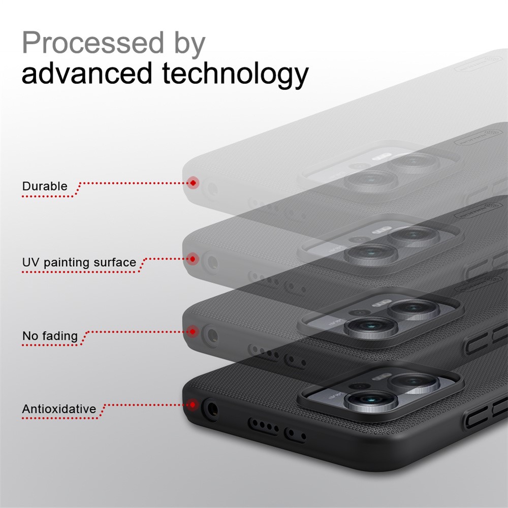 NILLKIN for Xiaomi Redmi Note 11T Pro 5G/Note 11T Pro+ 5G Frosted Shield Case Scratch-Resistant Hard PC Matte Cover - Black-7