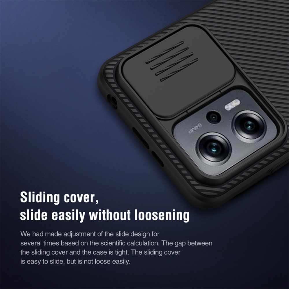 NILLKIN for Xiaomi Redmi Note 11T Pro 5G/Note 11T Pro+ 5G CamShield Hard PC Case Twill Texture Back Shell with Slide Camera Lens Cover- Black-10
