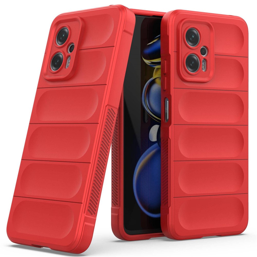 For Xiaomi Redmi Note 11T Pro 5G Drop Proof Case Soft TPU Shock Absorption Full Camera Protection Cover - Red-2