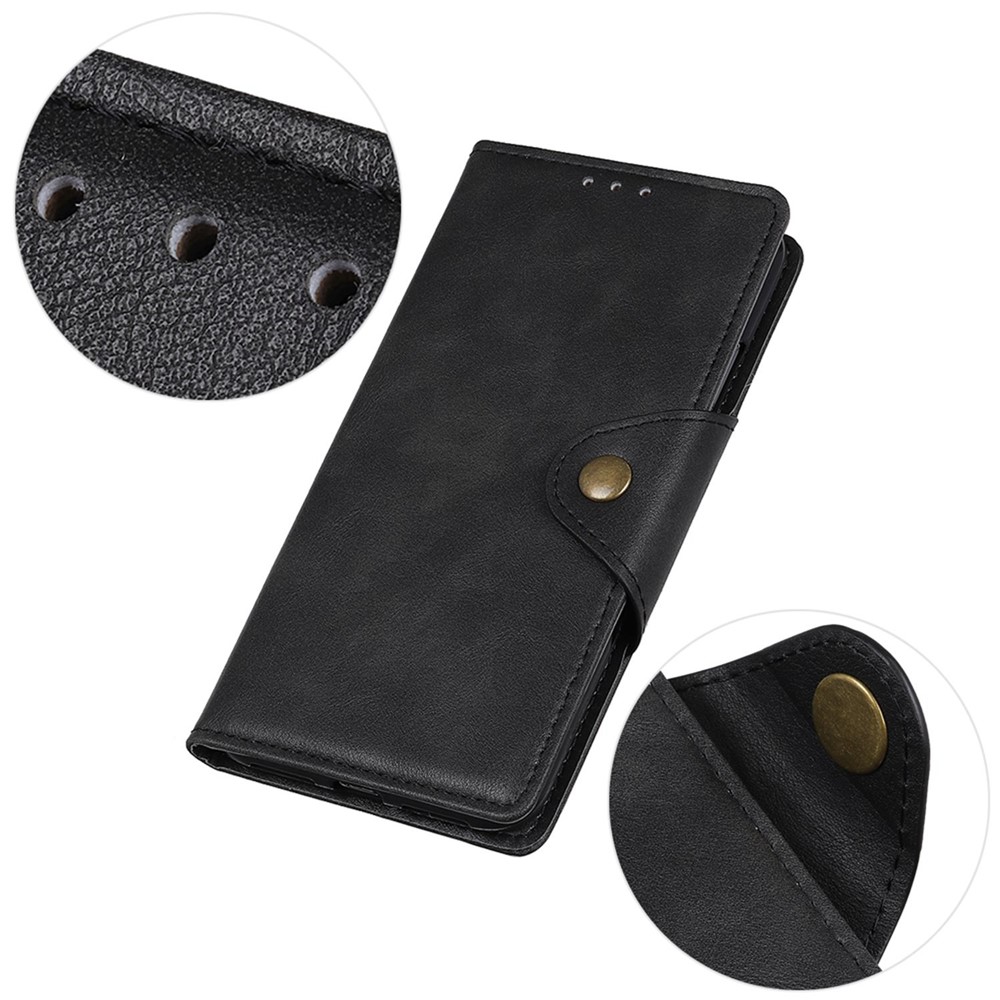 For Xiaomi Redmi Note 11T Pro 5G Anti-scratch Phone Case Magnetic Brass Buckle PU Leather + TPU Wallet Card Holder Full Protection Cover Stand - Black-5