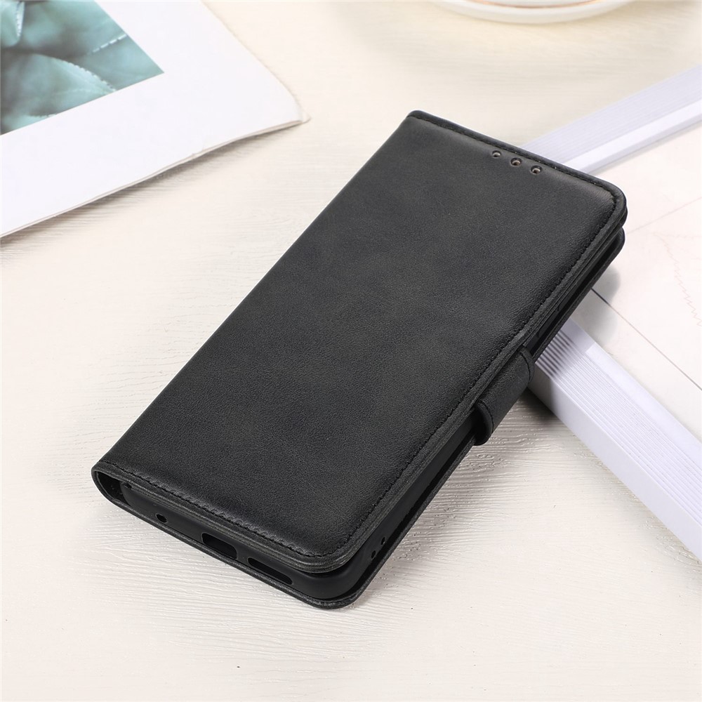 For Xiaomi Redmi Note 11T Pro 5G Shockproof Textured PU Leather Anti-drop Folio Flip Phone Case Wallet Full Protection Cover Stand Card Holder - Black-6
