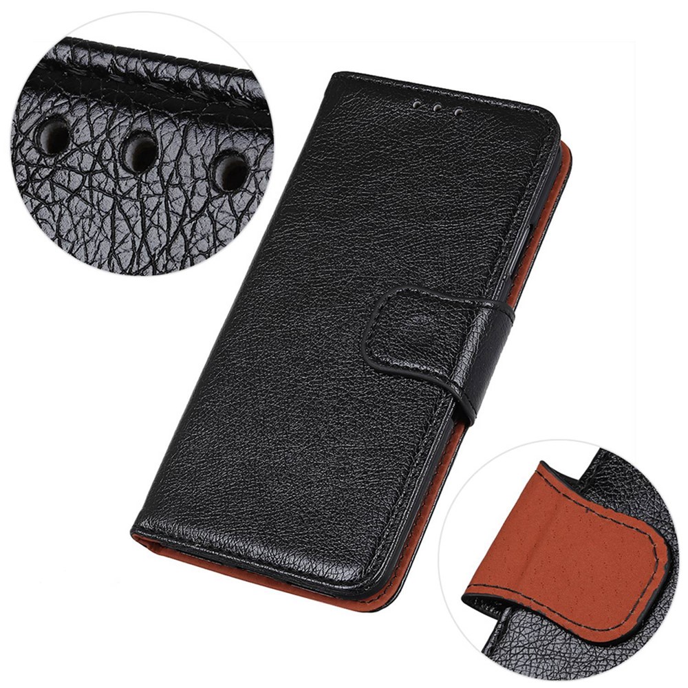 For Xiaomi Redmi Note 11T Pro 5G Shockproof Nappa Texture Phone Wallet Flip Cover Split Leather Magnetic Closure Stand Folio Full Protection Case - Black-5