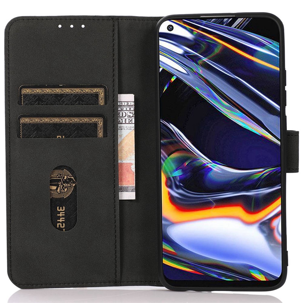 KHAZNEH for Xiaomi Redmi Note 11T Pro 5G Full Covering Textured PU Leather Folio Book Case Stand Anti-fall Flip Wallet Drop-proof Phone Cover - Black-2