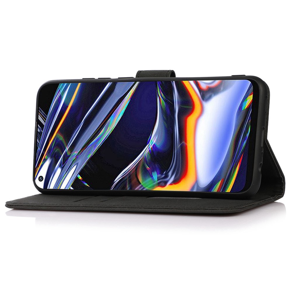 KHAZNEH for Xiaomi Redmi Note 11T Pro 5G Full Covering Textured PU Leather Folio Book Case Stand Anti-fall Flip Wallet Drop-proof Phone Cover - Black-3