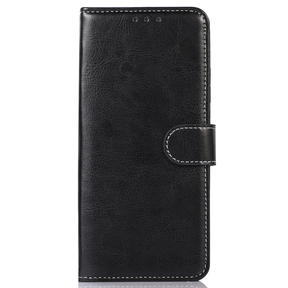 For Xiaomi Redmi Note 11T Pro 5G Anti-fall Crazy Horse Texture PU Leather Wallet Flip Case Magnetic Closure Stand Full Protection Cover - Black-7