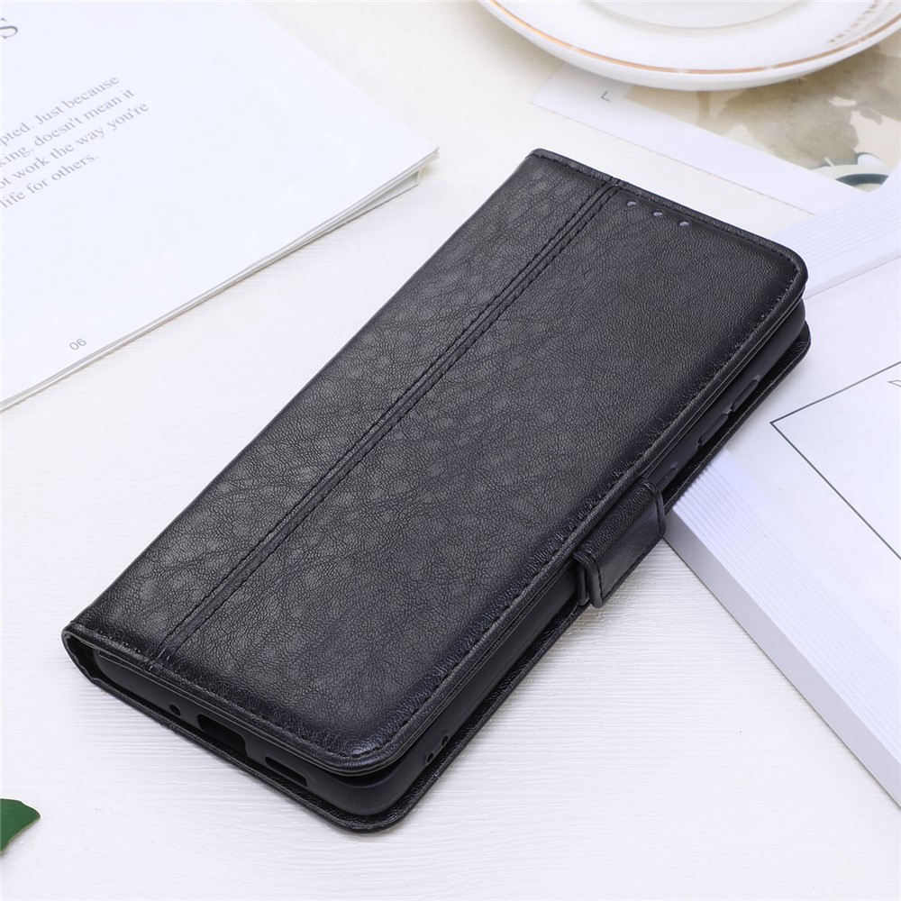 For Xiaomi Redmi Note 11T Pro 5G Crazy Horse Texture PU Leather Stand Wallet Case Dual Magnetic Clasp Folio Flip Phone Cover - Black-6