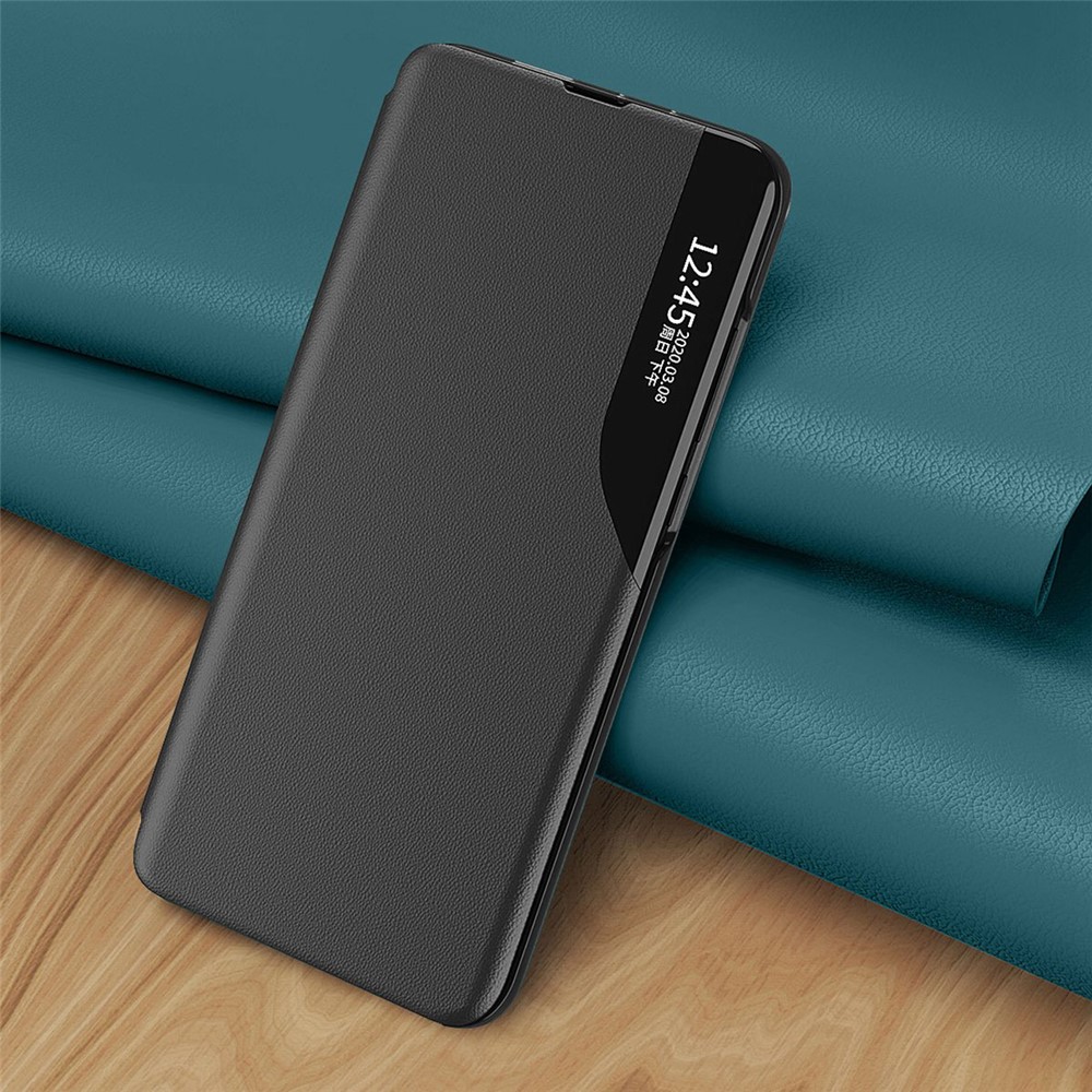 For Xiaomi Poco F4 GT 5G/Redmi K50 Gaming Clear View Window Wear-resistant Leather Phone Case Stand Anti-fall Magnetic Auto Closing Shell - Black-3